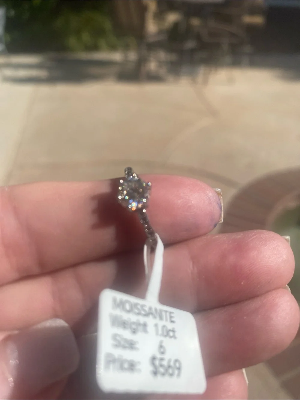 GRA certified  925 silver over stainless steel moissanite ring, . 1ct